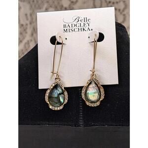 NWT Belle Badgley Mischka Dillard's Mother of Pearl Goldtone Drop Earrings